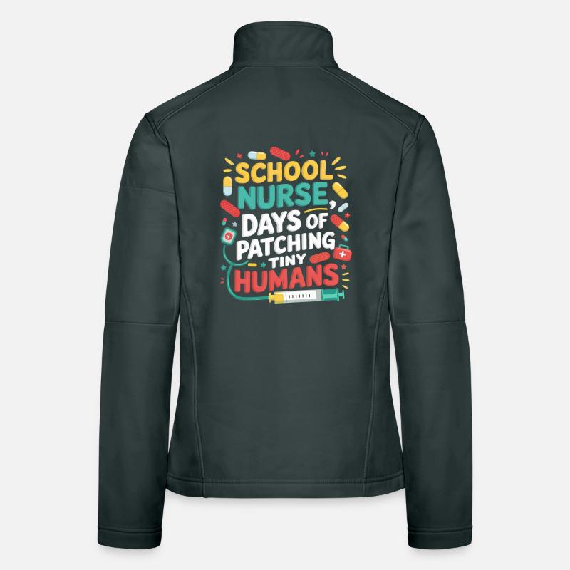 School Nurse Patchwork Minis Women's Softshell Jacket