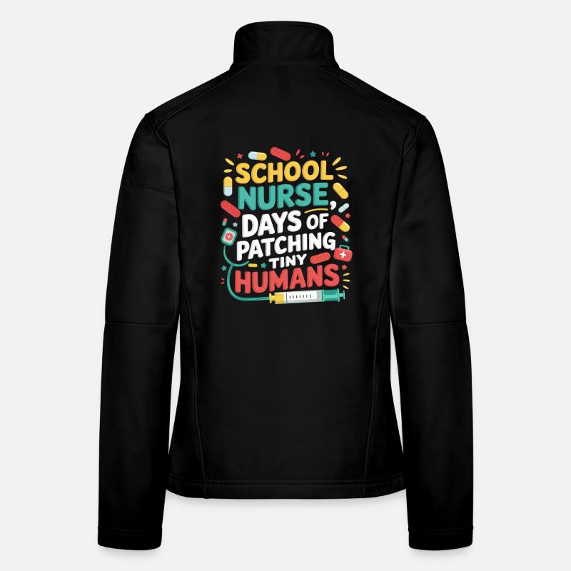 School Nurse Patchwork Minis Women's Softshell Jacket