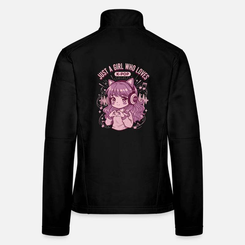 Juste une fille qui adore le K-pop, anime mignon, pop coréenne Veste en tissu softshell Femme
