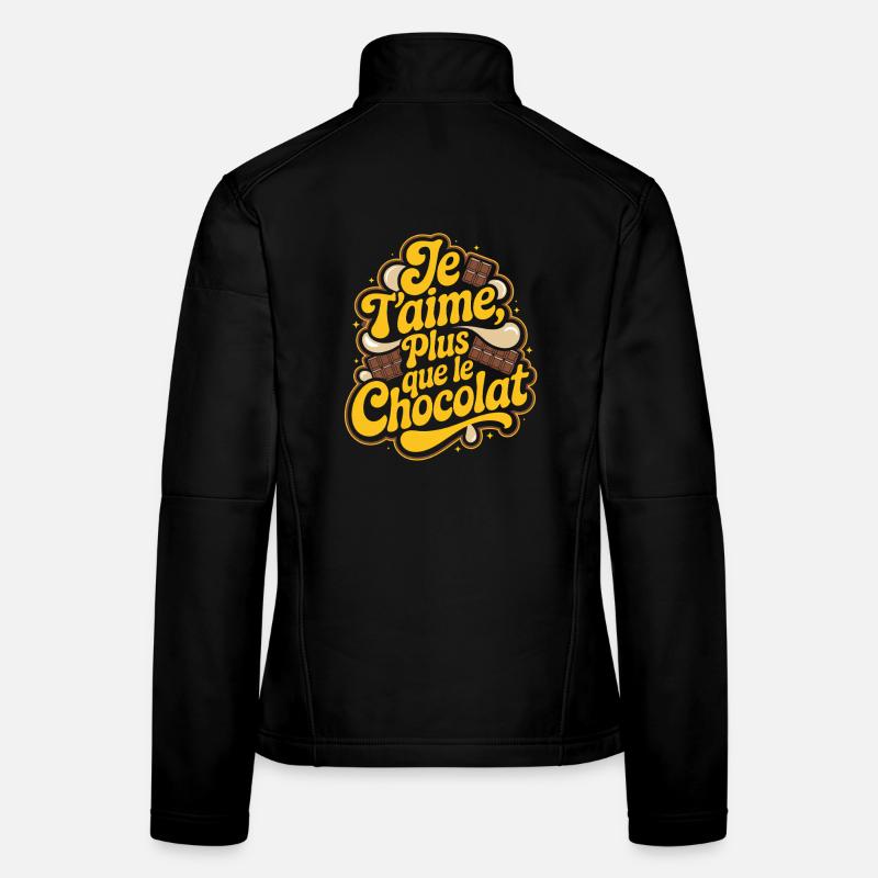 Ich liebe dich mehr als Schokolade - Frauen Softshelljacke - Schwarz