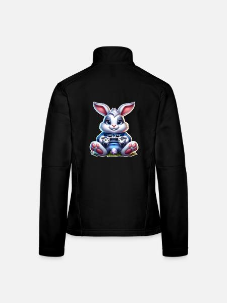 Joueur de Jeux de Lapins de Pâques - Veste en tissu softshell Femme - noir - Dos