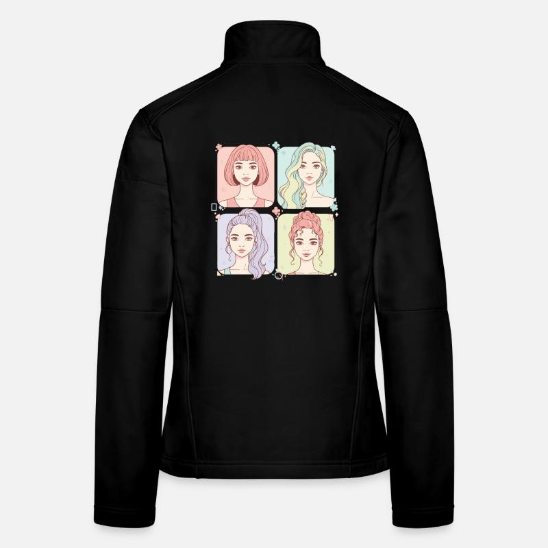 Kpop Coréen, Pop Anime mignon, Fille de Corée, Musique d’amour Veste en tissu softshell Femme