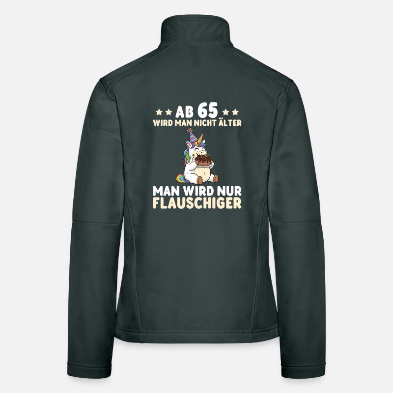 Licorne pour 65 ans – On devient encore plus doux Veste en tissu softshell Femme