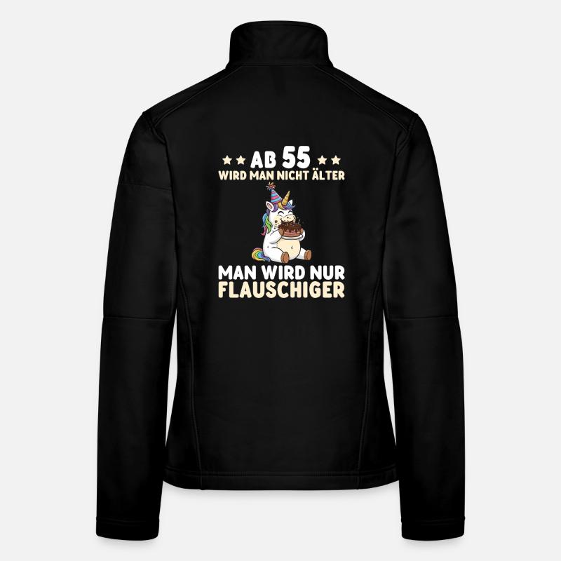 55. Geburtstag Einhorn – Man wird nur flauschiger Frauen Softshelljacke