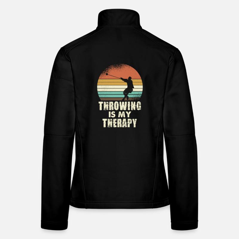 Coucher de soleil rétro de la thérapie par lancer Veste en tissu softshell Femme
