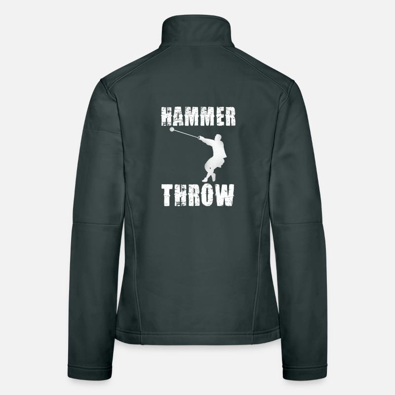 Graphisme de silhouette de lancer de marteau Veste en tissu softshell Femme