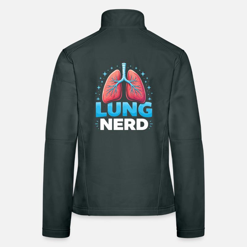 Lung Nerd : Illustration colorée de Lung Veste en tissu softshell Femme
