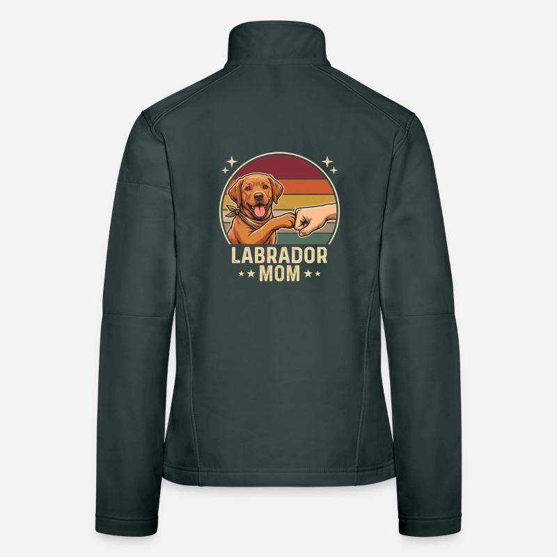 Retro Labrador Mom Foxred Pfotenclash Frauen Softshelljacke