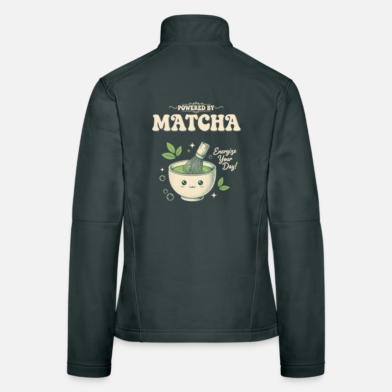 Powered By Matcha Energize Your Day Matcha Tea Women's Softshell Jacket