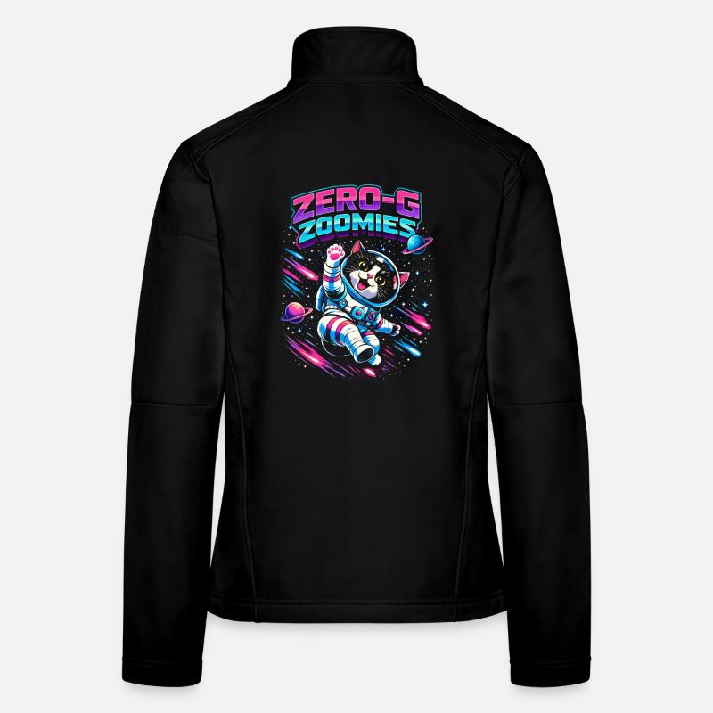 Null-G Zoomies | Astro Cat Space Humor Women's Softshell Jacket