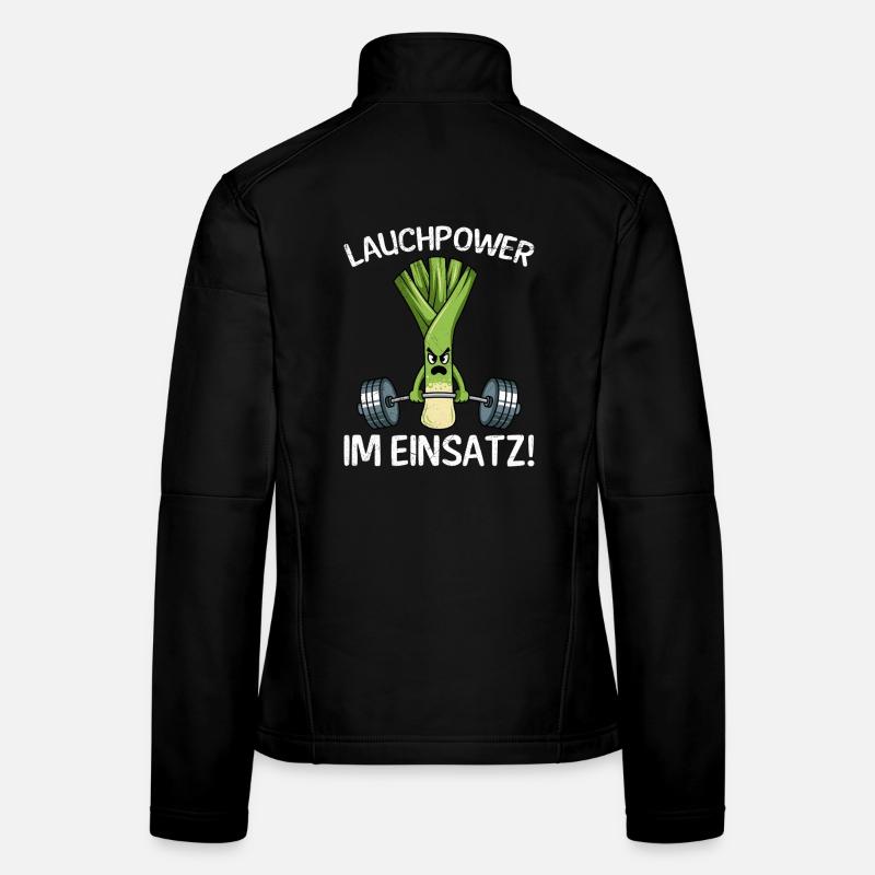 Gewichtheber LAUCHPOWER IM EINSATZ Lustiges Frauen Softshelljacke