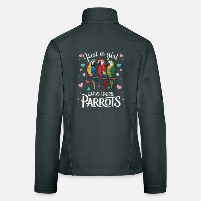 Three Parrots Macaws Parrot Lover Tropical Women's Softshell Jacket