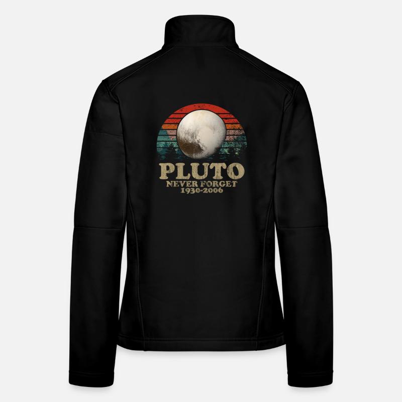 N’oubliez jamais le design rétro spatial vintage de Pluto Veste en tissu softshell Femme