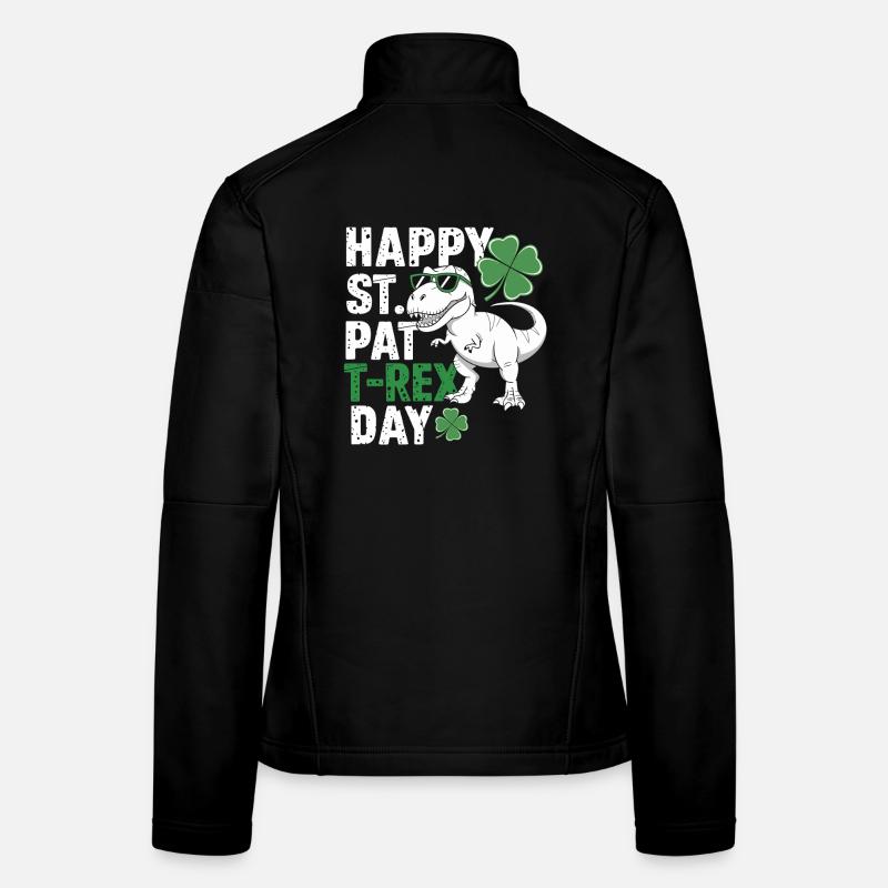 T-Rex for St. Patrick's Day Women's Softshell Jacket