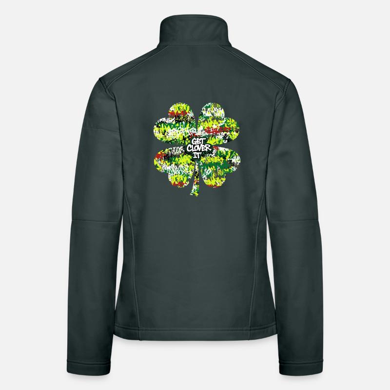 Graffiti Shamrock Women's Softshell Jacket