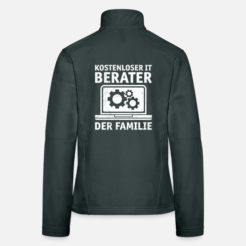 Nerd Computer CONSULTANT INFORMATIQUE FAMILIAL GRATUIT Veste en tissu softshell Femme