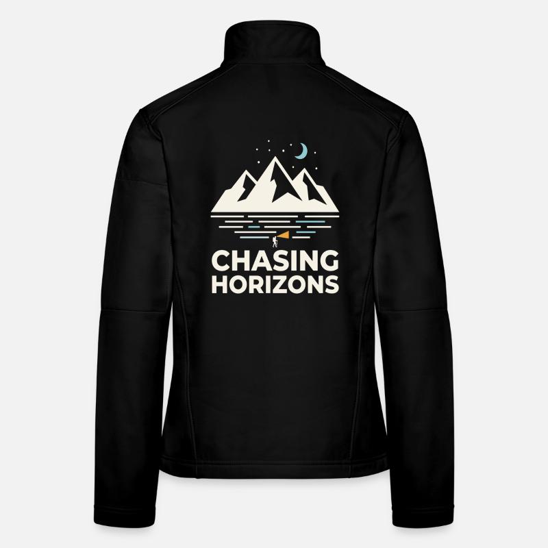 Chasing Horizons Nacht Berge Motiv Frauen Softshelljacke