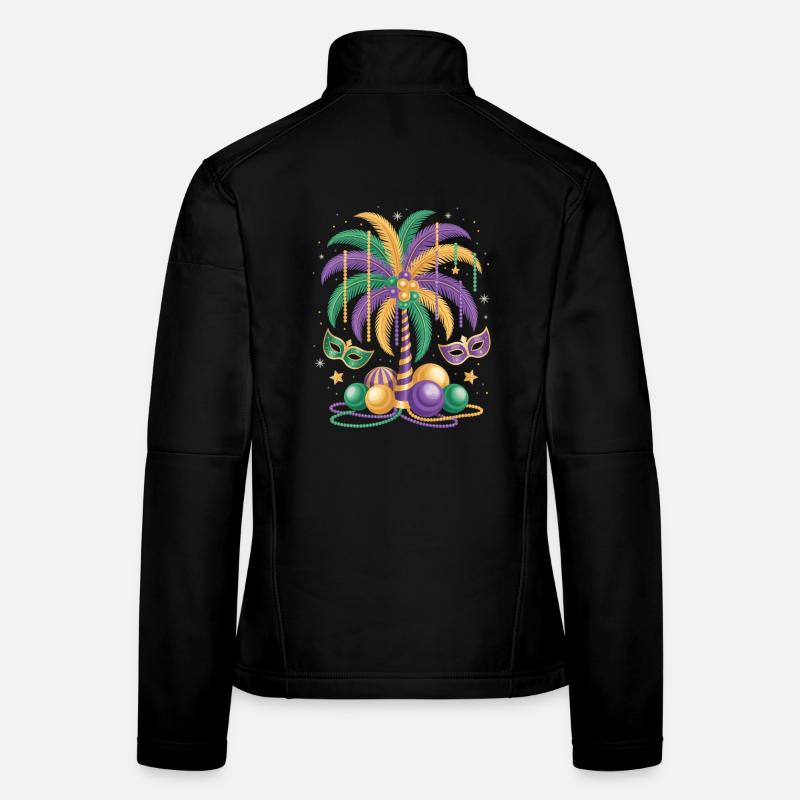 Chemise de palmier Mardi Gras – Carnaval Veste en tissu softshell Femme