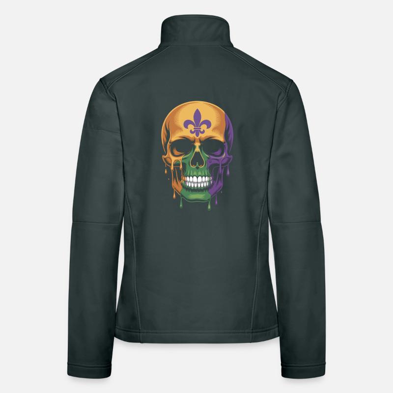 T-shirt en forme de crâne de Mardi Gras – Carnaval Veste en tissu softshell Femme