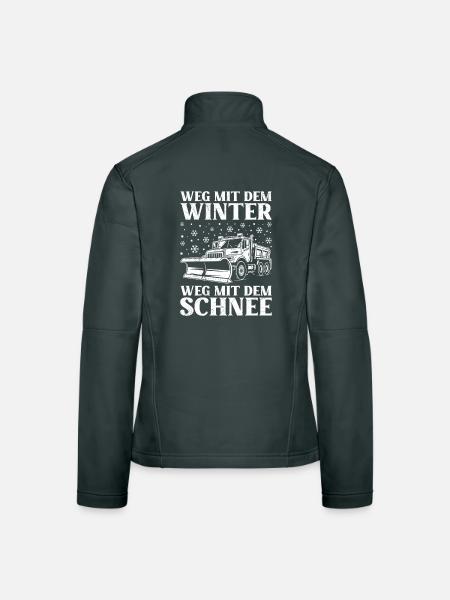 Winterdienst WEG MIT DEM WINTER WEG MIT DEM SCHNEE - Frauen Softshelljacke - Schwarz - Hinten
