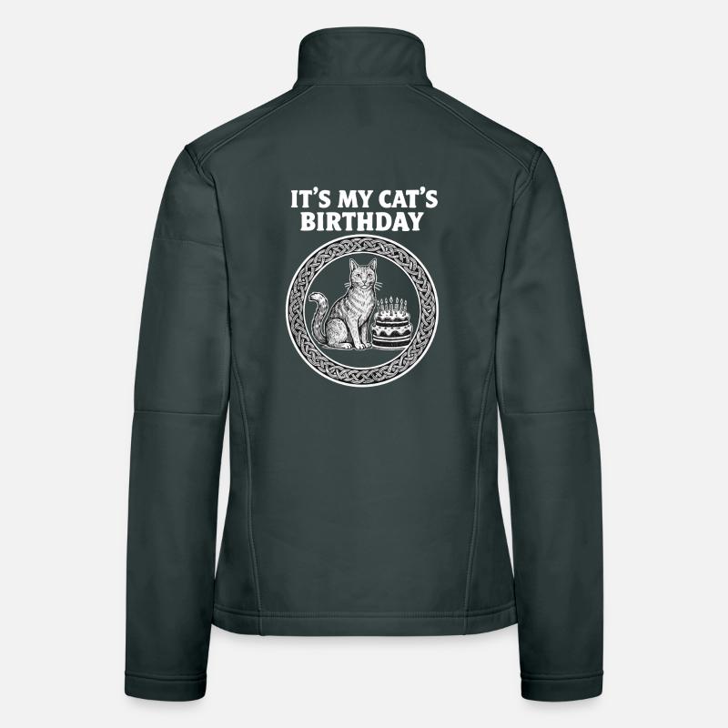 Fête d’anniversaire de chat Veste en tissu softshell Femme