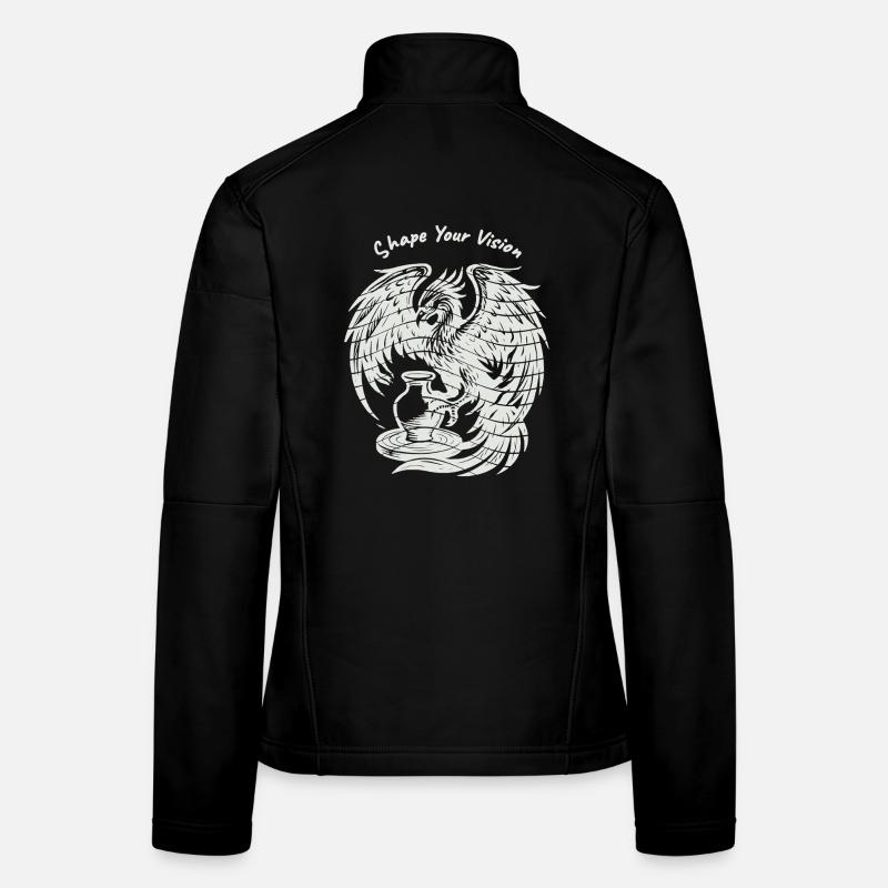Phoenix Rising – Reines Weiß Frauen Softshelljacke