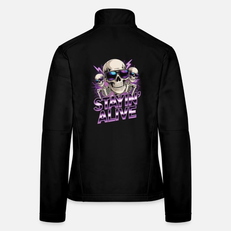 Retro Skull T-Shirt – Neon Design Women's Softshell Jacket