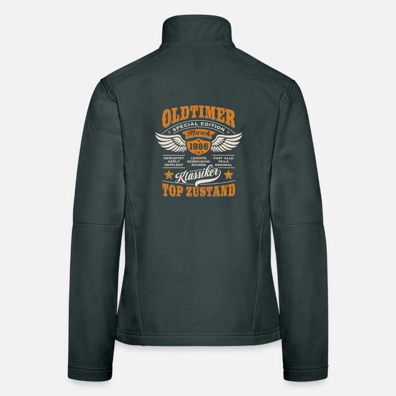 Oldtimer March 1986 - Geburtstag - Geschenk Frauen Softshelljacke