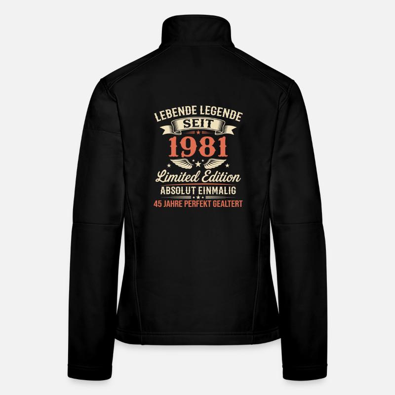 45e anniversaire 1981 Legend Vintage Gift Veste en tissu softshell Femme