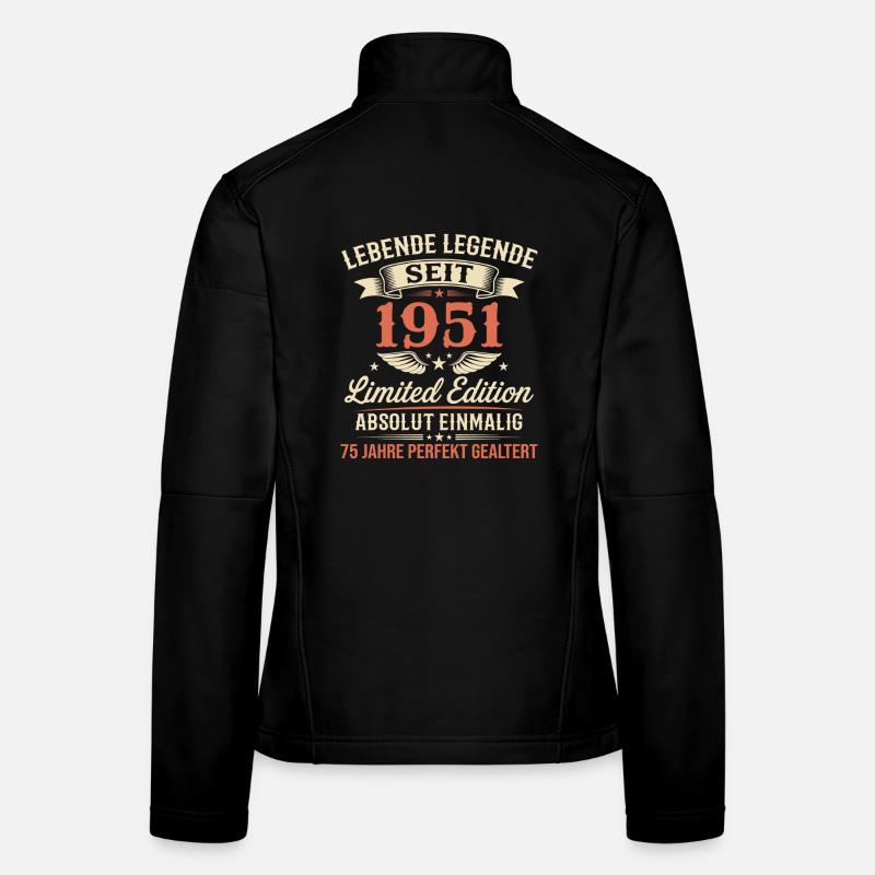 75e anniversaire 1951 Legend Vintage Gift Veste en tissu softshell Femme