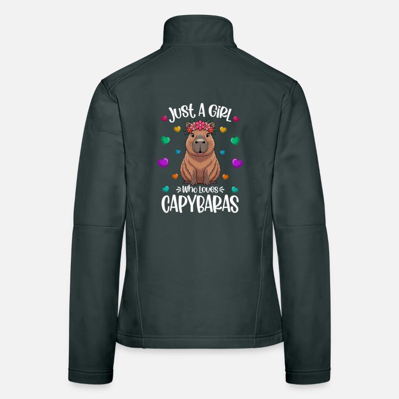 Fille amante du capybara doux Veste en tissu softshell Femme