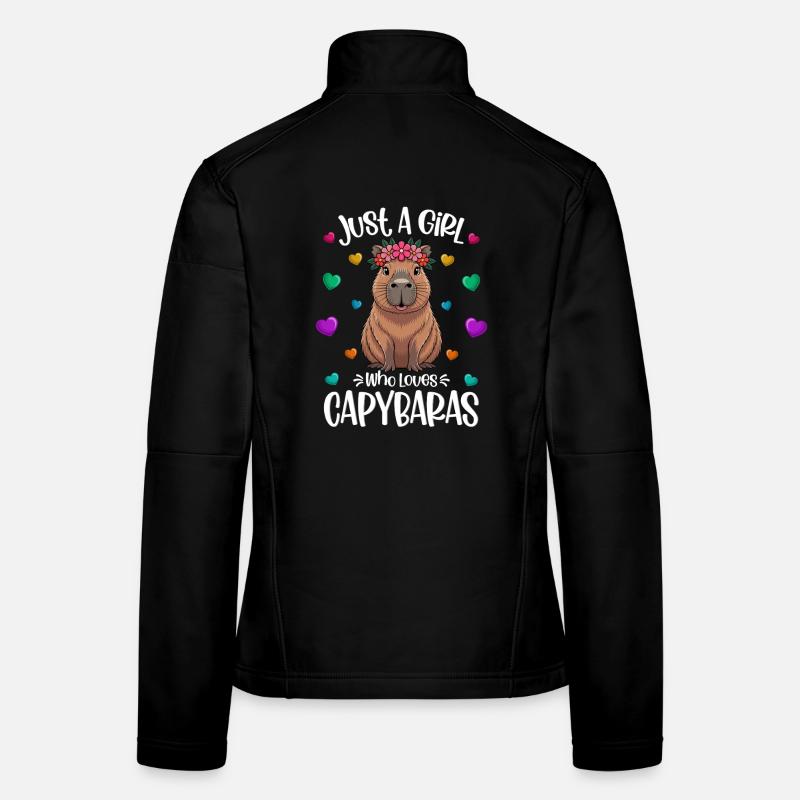Mädchen Wasserschweinliebhaberin Süßes Capybara  - Frauen Softshelljacke - Schwarz