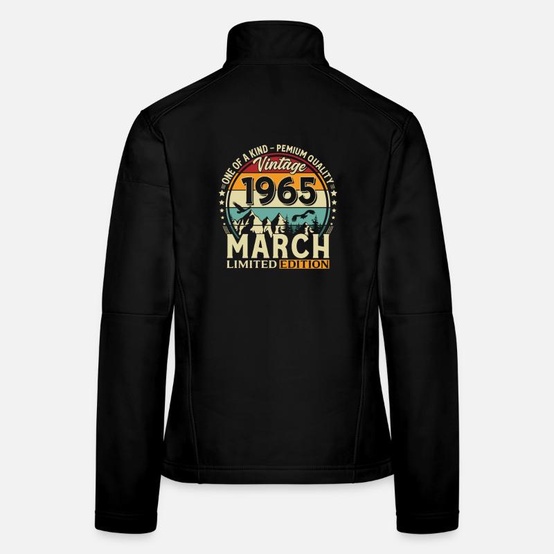 61e anniversaire cadeau de mari millésime mars 1965 Veste en tissu softshell Femme