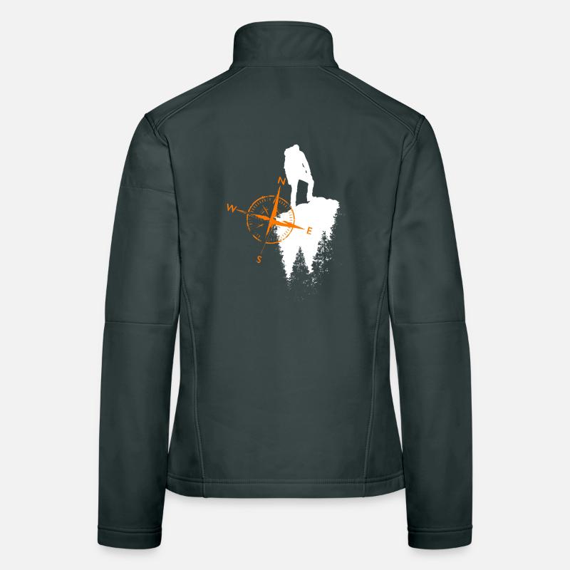 Motif de vagabond avec compa Veste en tissu softshell Femme