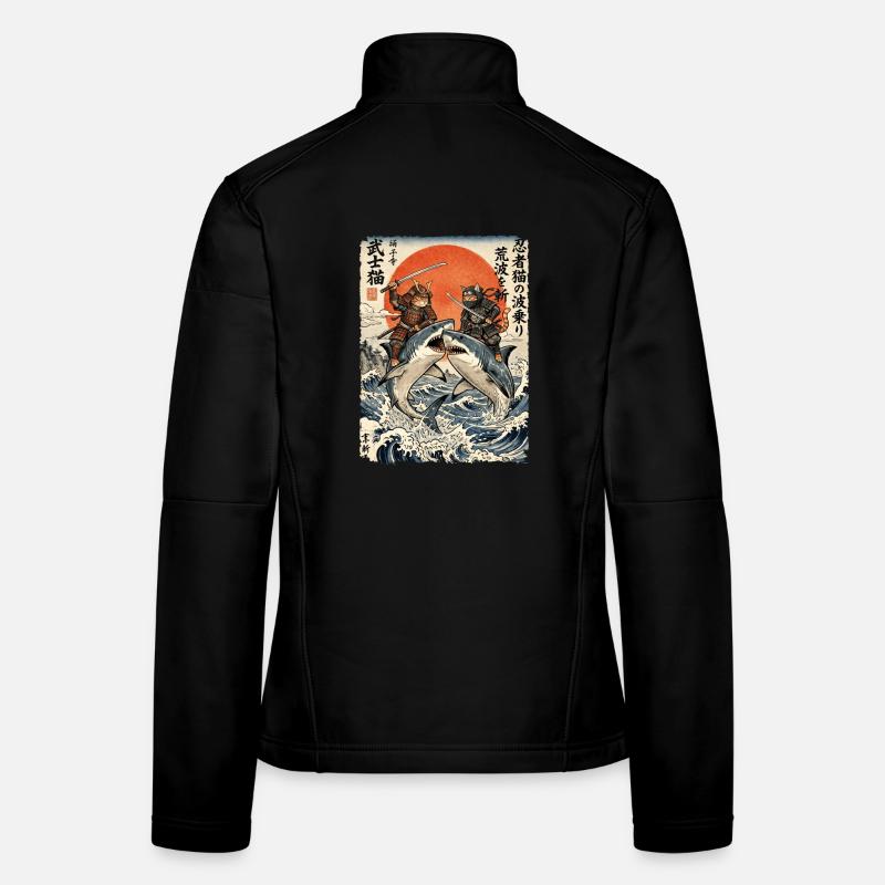 Samurai Katze, Ninja Katze, Hai, Japanisch Frauen Softshelljacke