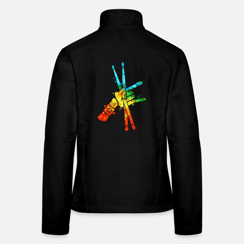 Drums Colorful Drummer Kids Men Drummer Women's Softshell Jacket