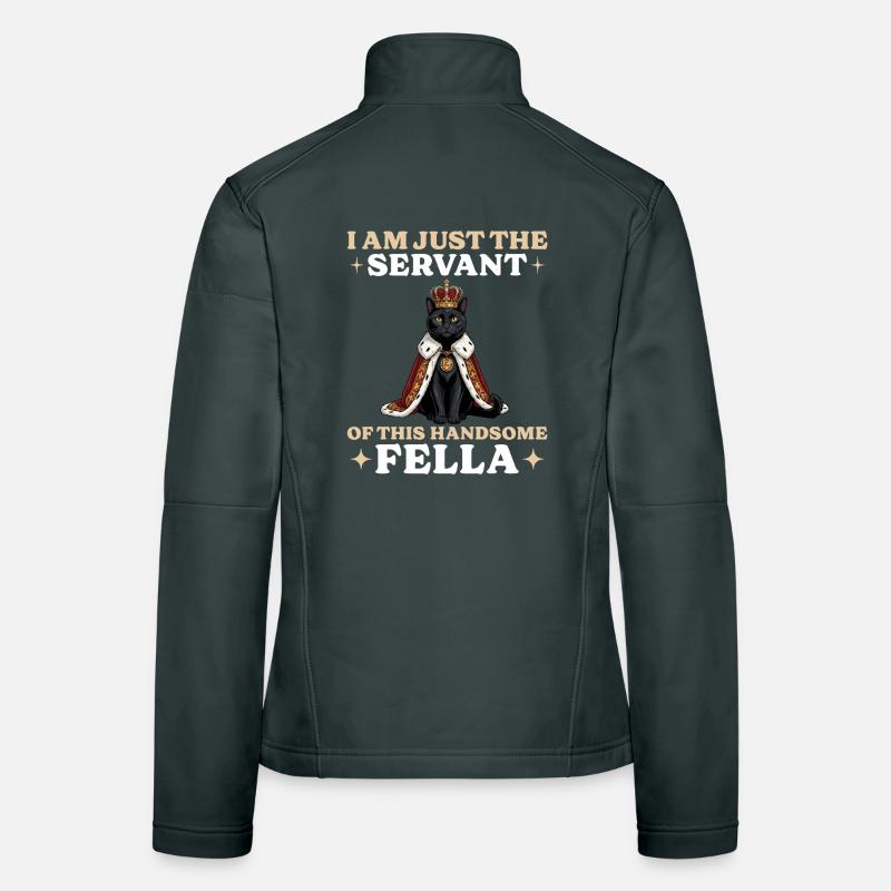 Roi Chat Noir Propriétaire de Chat Serviteur Veste en tissu softshell Femme