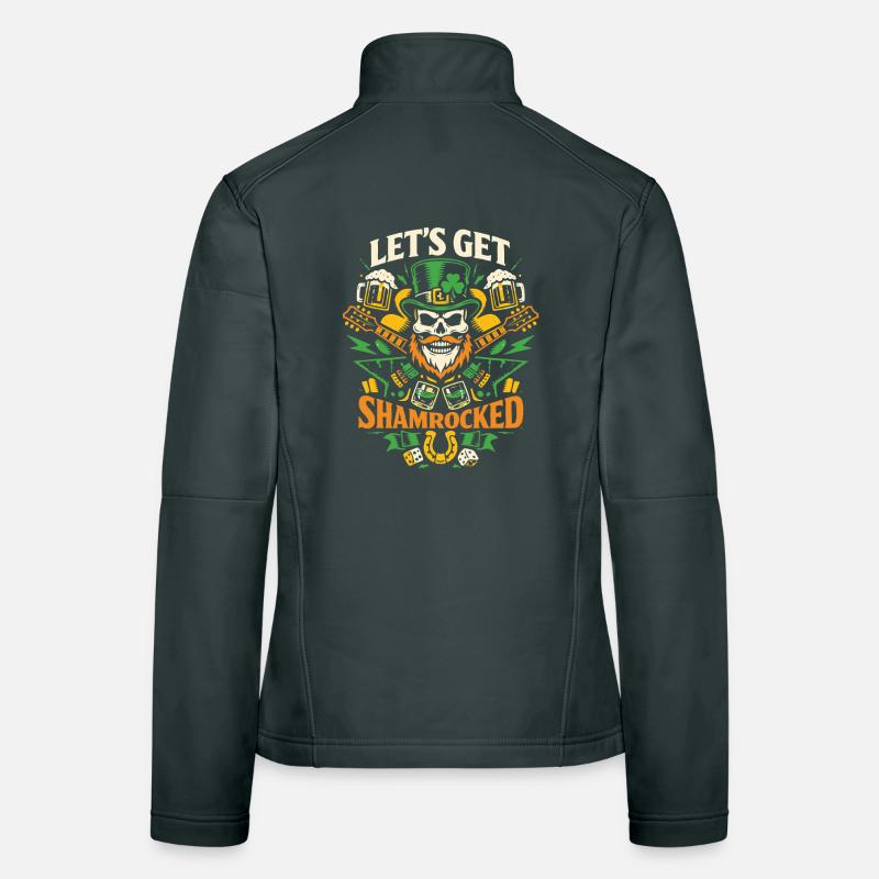 Let's Get Shamrocked | St Patrick Skull Party Frauen Softshelljacke