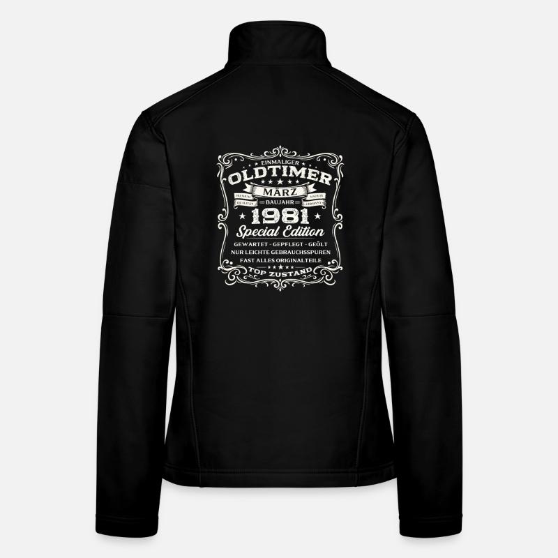 45. Geburtstag Geschenk Mann Oldtimer März 1981 Frauen Softshelljacke
