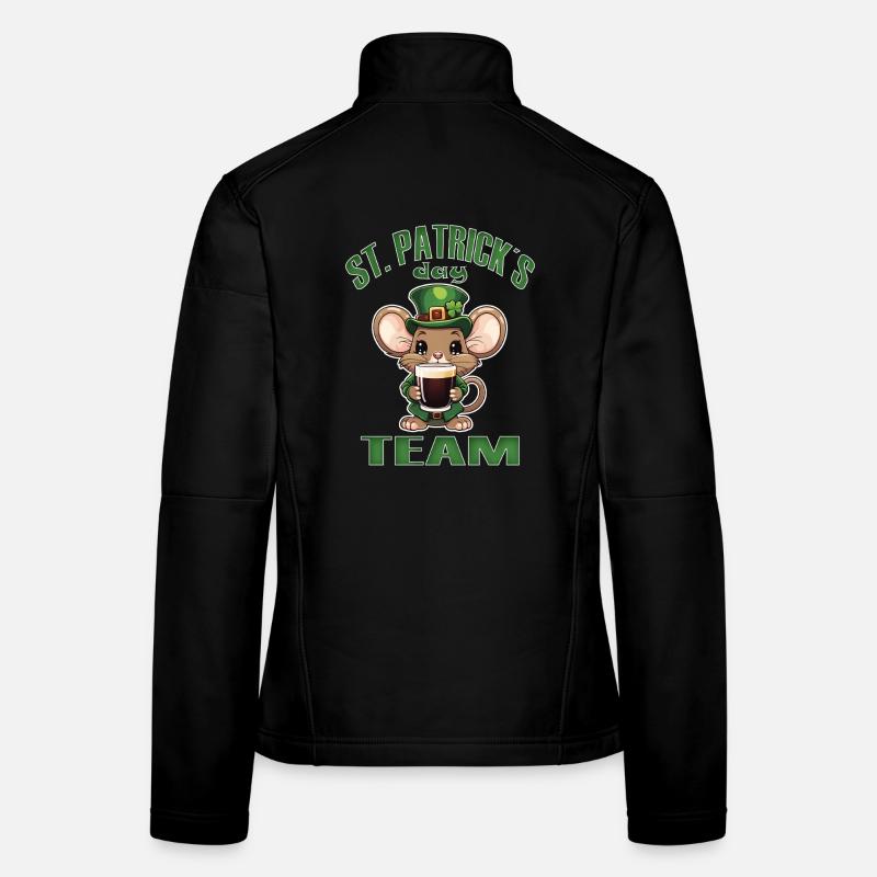 St. Patrick's Mouse Beer, Irish Party Women's Softshell Jacket