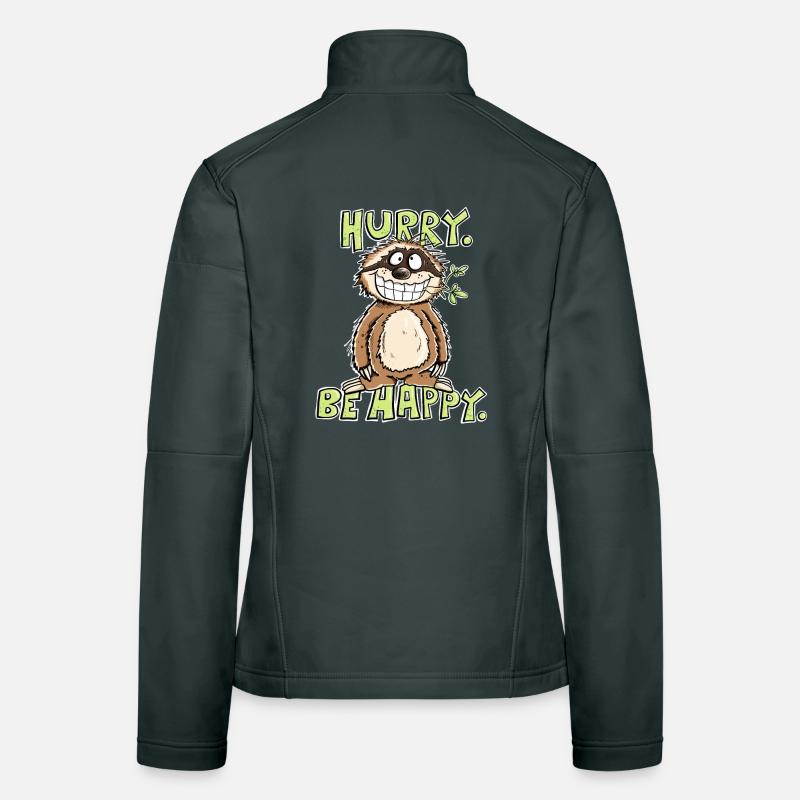 Hurry Be Happy Sloth Women's Softshell Jacket
