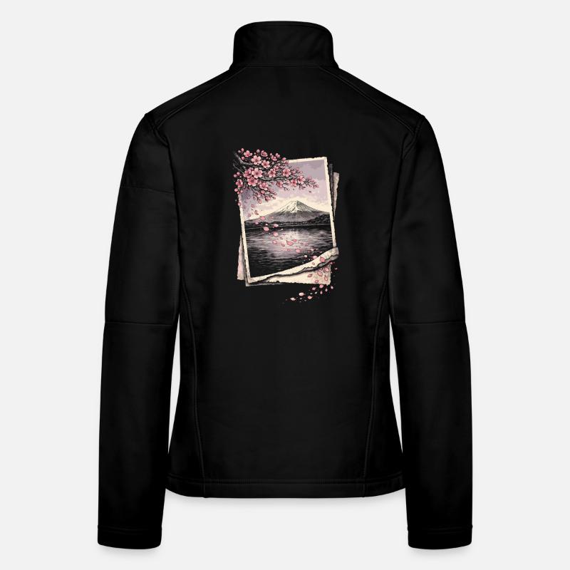 Kirschblüten Sakura Kirschblüte - Frauen Softshelljacke - Schwarz