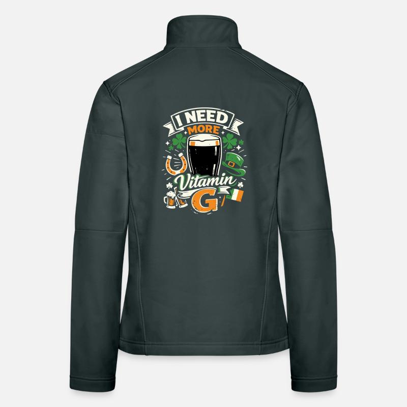 I Need More Vitamin G | Stout Bier | St Patrick Frauen Softshelljacke