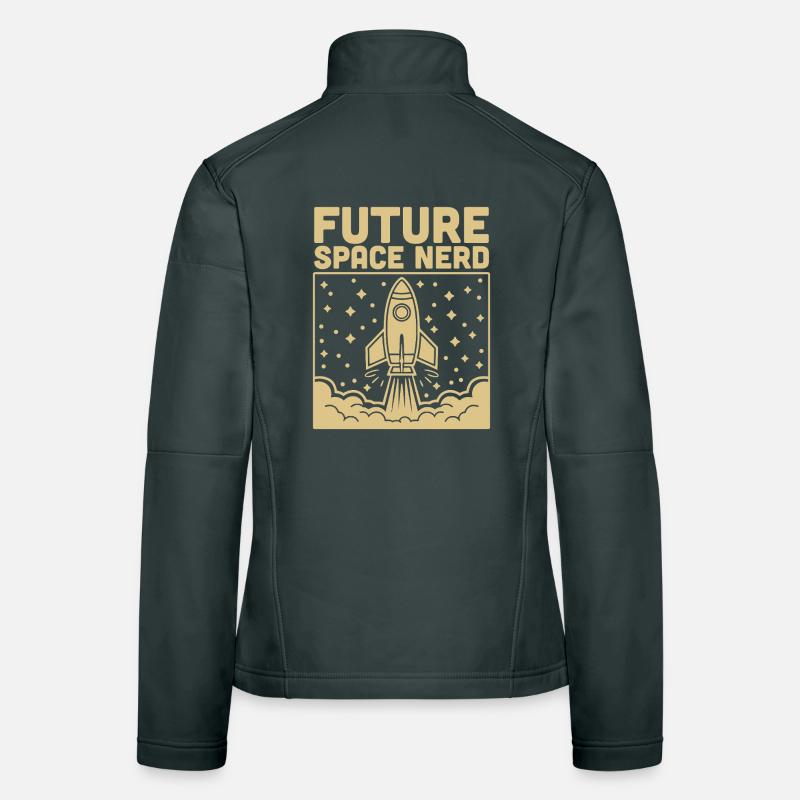 Future Space Nerd Weltraum Raketenstart Frauen Softshelljacke