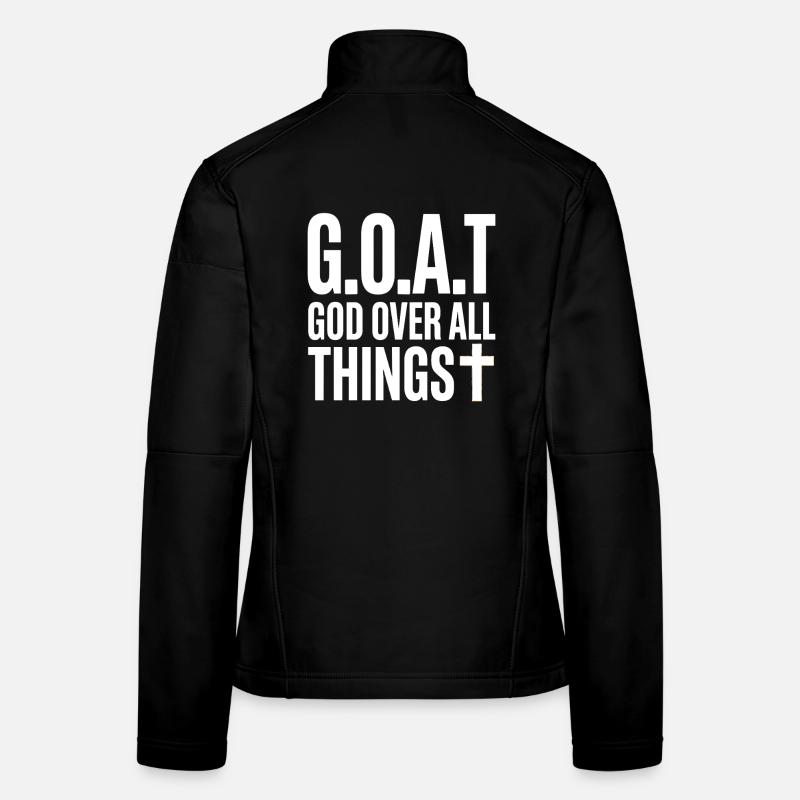 G.O.A.T God Over All Things Kreuz Frauen Softshelljacke
