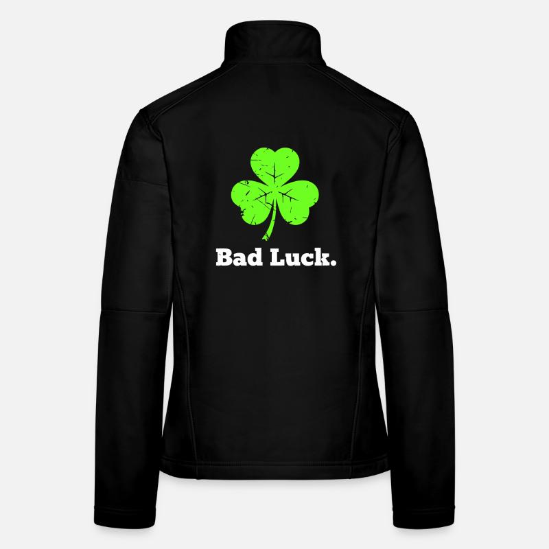 Bad Luck Shamrock Funny Women's Softshell Jacket