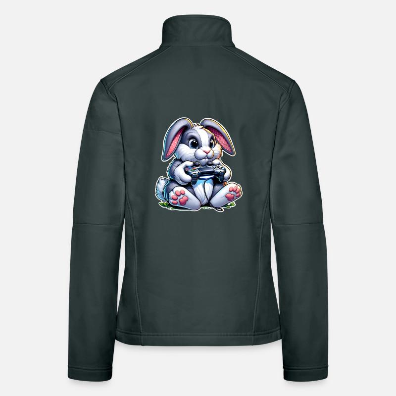 Gamer bunny with controller Women's Softshell Jacket
