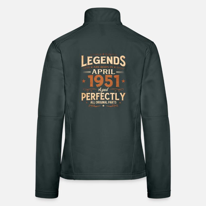 75. Geburtstag Geschenk Mann April 1951 Legendär Frauen Softshelljacke