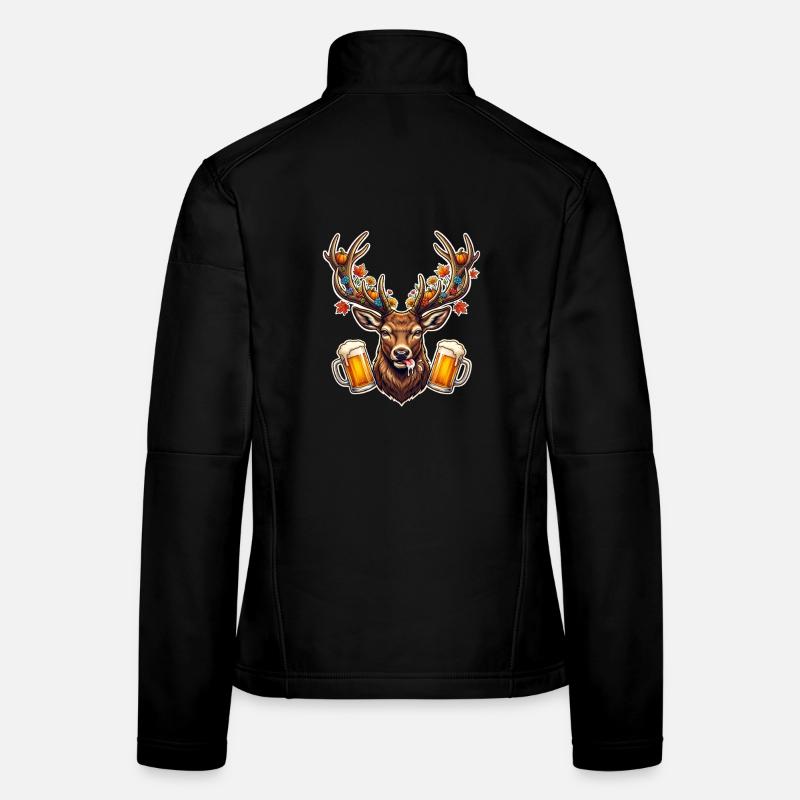 Motif de bière en bois de bois Veste en tissu softshell Femme