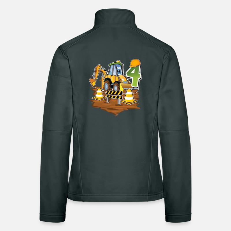 4 Excavators 4th Birthday Women's Softshell Jacket